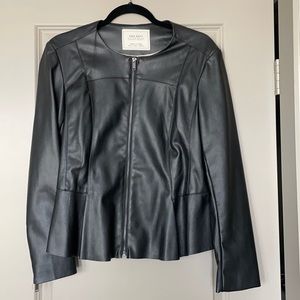 Zara peplum leather jacket